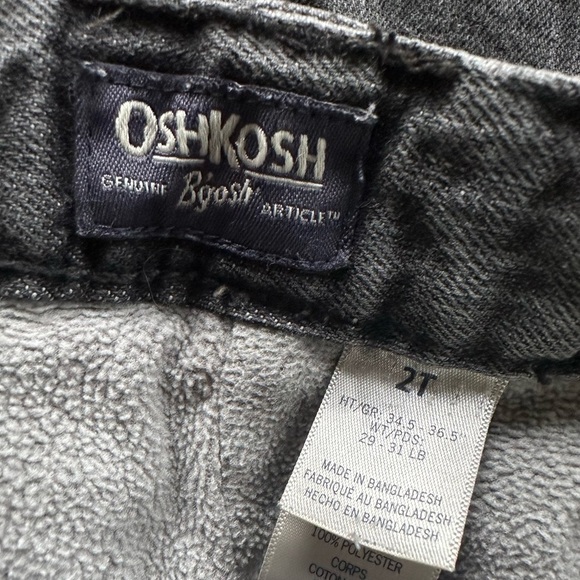 Oshkosh B’gosh Boys Fleece Lined Grey Wash Jeans 2T - Picture 5 of 5